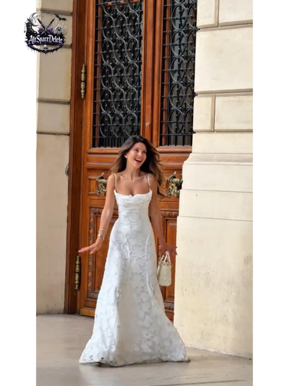 Floral Lace Maxi Bridesmaid Dress A-Line Spaghetti Strap Backless - Picture 6 of 6